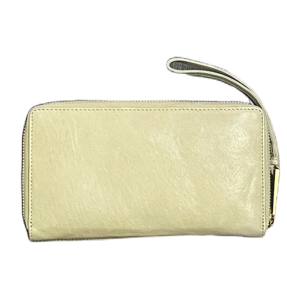 Margot New York Gabby large khaki green leather zip-around wallet wristlet - Picture 6 of 12